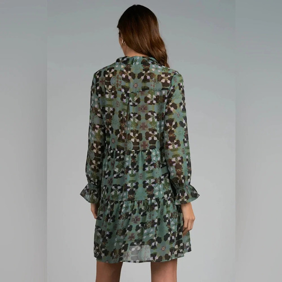 Elan Green Orchid Mini Dress, BNWT,  size Small - Picture 3 of 11